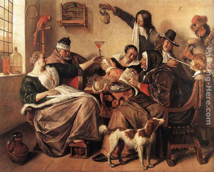 The Artist's Family painting - Jan Steen The Artist's Family art painting